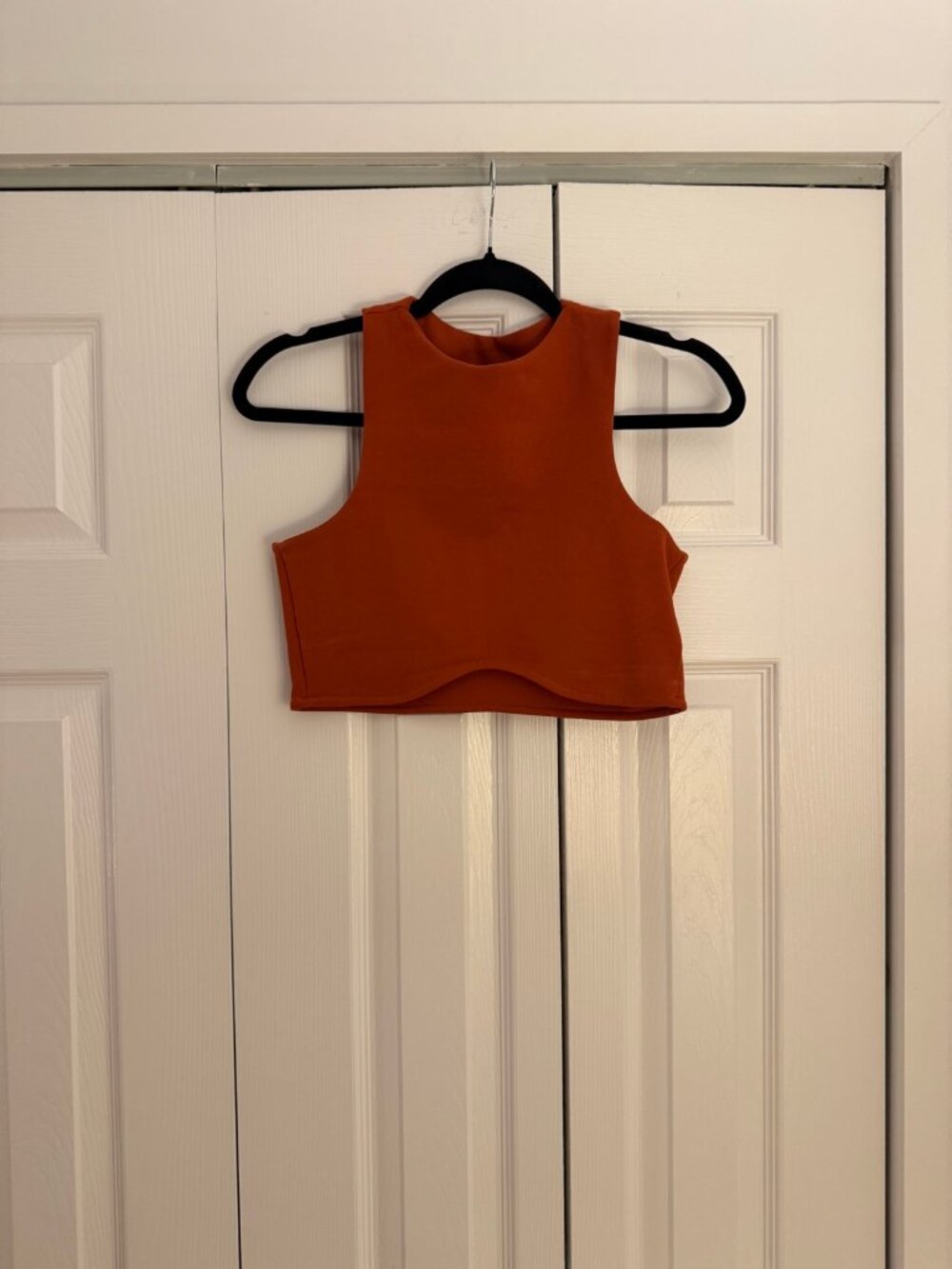 Sixxta Rust Sleeveless Structured Crop Top Size S